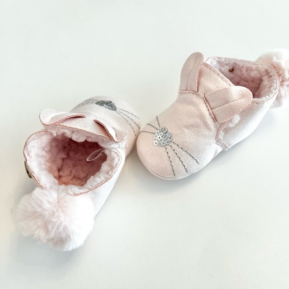 NWT ADORABLE Nicole Miller NY Stepping Stones Pink Bunny Baby Shoes, 6-12 Months - Picture 4 of 12